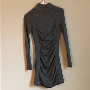 EXPRESS heather grey turtleneck mini dress